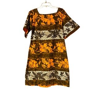 Vintage Hawaiian Dress Liberty House By Kiyomi 50s 60s  short mu’umu’u